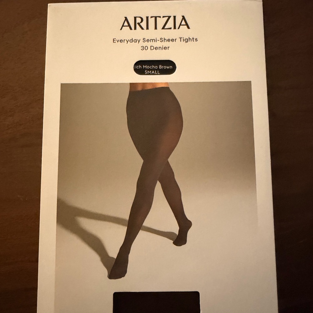 Aritzia Semi-Sheer Tights in Rich Mocha Brown